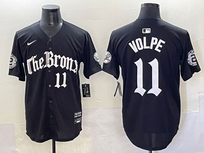 Men 2025 New York Yankees #11 Volpe Black Five generations Joint Name Nike MLB Jersey style 6->new york yankees->MLB Jersey